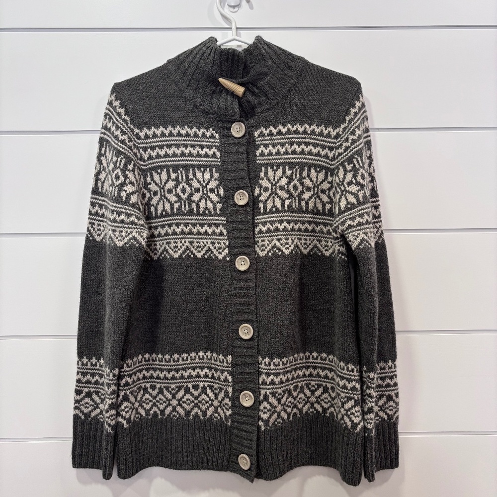 Lady Hathaway wool blend button up cardigan nordic style size M
